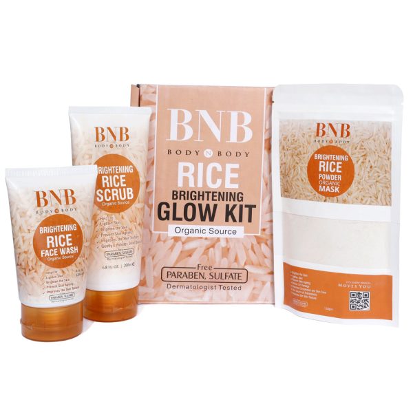 Bnb Whitening Rice Extract Bright & Glow Kit Kit| Best Quality Glow